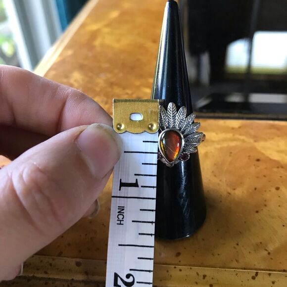 Canadian Ammolite Sterling Silver Ring Size 6 - Picture 6 of 12